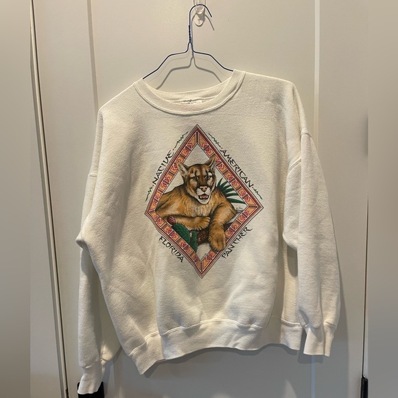 Vintage 1990s Native American Florida Panther Crewneck size xl - Picture 1 of 1